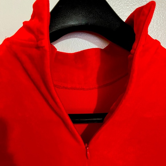 Red Velour Shift Casual Dress size XS - Picture 6 of 7